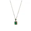 Catene smeraldo zircone orecchini di nicchia a sospensione set di fascia alta set non favoloso in acciaio in acciaio in acciaio catena di gioielli regalo per mamma