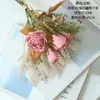 Decorative Flowers Wreaths 1 bouquet of Artificial Dried Flowers Roses Home Decoration Pography Po Background Wedding Decoration 230812