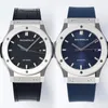 럭셔리 클래식 한 남성 시계 자동 기계식 시계 42mm 스테인리스 스틸 케이스 글로우 방수 소 가죽 스포츠 고무 밴드 Montre De Luxe Wristwatch