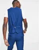 Мужские костюмы Royal Blue две пуговицы Mens 3 Pcs Costum