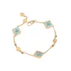 Designer di trifoglio di lusso in oro 18K Bracciale geometria geometria in campo etnico retro retro vintage elegante catena di collegamenti braccialetti braccialetti gioielli per donne