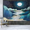Tapestries Nordic Mountains Sunrise Metal Tapestry Hippie Home Decoration Wall Decoration Room Decoration Wall Decoration R230812