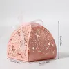 Present Wrap Pink Laser Cut Rose Candy Boxes For Bridal Shower Anniverary Birthday Party Wedding Decoration