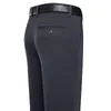 Męskie spodnie 100% bawełniane proste mężczyźni Casual Long Pant Business Wygodne cienkie spodnie uliczne noszenie solidnego koloru rozmiar 40 42 230811