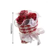 Decorative Flowers 1pcs Bridal Shower Soap Flower Fake Rose Bouquet 3heads Simulated Wedding Birthday Gifts Box Decor Ins