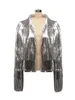 Veste de sweat à sweats à capuche masculine printemps 2023 Tassel Sequin Fashion Fringed rétro Longsleed Silver Reflective Femmes Outwear Tops 230812