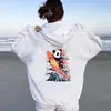 Men's Hoodies Surf Panda Printed Men Women Long Sleeves Fleece Streetwear Autumn Funny Cartoon Appliques Hooded Sweatshirts