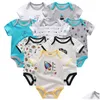 Rompers 8pcs/Lot Baby Bawełna Ubrania ROUPAS de Bebe Boy Girl Odzież dla dzieci kombinezon zima 210309 Drop dostarczenie dhpbe