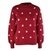 Dames truien polka dot dames trui 2023 herfst winter mode vrouw pullovers tops chic losse casual gebreide jumper streetwear