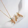 Boucles d'oreilles de collier Piètement des bijoux mignons à base de cristaux d'Autriche pour les filles du créateur d'animaux d'été et set Bijoux