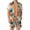 Les survêtements masculins de poulet drôles sets hommes mignons poulets shorts décontractés d'été