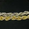 Twisted Moissanite Rope Chain S 10K 14K vast Gold Hip Hop Men Sieraden Cubaanse ketting Iced Out Vvs Diamond Touwketting