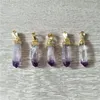 ペンダントネックレスFuwo Wholesale Natural Rare Cruz Amethysts Golden Plated Crystal Semi Preciou Stone Jewelry Accessories PD380 5PCS/LOT