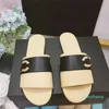 2023-Fashion Luxury Designer Womens Slippers Pearl Flat Bottom Sandals Summer Classic Slide Beach 2023 Outdoor Womens Shoes Designer