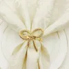 Storage Bags 12 Pcs Simple Golden Napkin Ring Butterfly Bow Tie Buckle El Restaurant Mouth Cloth Metal