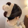 Groot formaat pluche haarklauwen voor vrouwen barettes faux konijn bont haarclip Koreaanse donzige haarspeld winterhoofddeksel haaraccessoires