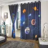 Sheer Curtains Custom Science Fiction 3D Nebula Star Planet Universe Children's Theme Room Bedroom KTV Bay Window Blackout Curtain 2Pcs 230812
