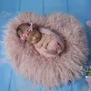 담요 Swaddling Don Judy Heart Layers Born Baby Soft Faux Fur Long Pile Pophor Blanket Infant Background Po Prop Basket Stuffer Filler 230811