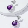 Stud CSJ Elegant Topaz Earrings Sterling 925 Silver Amethyst Gemstone Pear 10*14mm for Women Lady Party Wedding Gift 230811