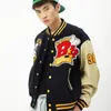 Mens jaquetas American Vintage Baseball Jacket for Men Patchwork Letter Borderyer Bomber Hip Hop Autumn Varsity Outwear