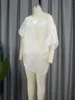 Женские блузки Женщины белая рубашка видно сквозь плечо, воротник половина рукава сексуальные топы Осенняя мода Большой размер дамы XL