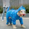 Dog Rainproof مقاوم للماء الكلب الكلب الكلب الكلب معطف معطف السترة عاكسة قابلة للتعديل معطف المطر الكلب مع هود الحيوانات الأليفة لوازم HKD230812