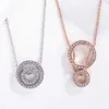Diseñador Rovski Accesorios de joyería de lujo Fortuna en collar de doble anillo para mujeres Posting con incrustación con joyería de personalidad de la cadena de clavículas de diamantes