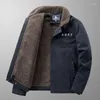 Men's Jackets Parka Fleece Faux Lamb Wool Jacket Winter Thickened Fur Collar Plus Tooling Pilot Cotton Slim Men