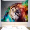 Tapestries Lion Tiger Animal Big Cloth Wall Tapestry Anime Hippie Home Decoration Support customization R230812