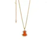 Kettingen Hoogwaardige natuurlijke moeder-van-Pearl Wishful Gourd sleutelbeen ketting voor vrouwen Fashion Jewelry LN018