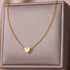 Pendant Necklaces 316L Stainless Steel For Women Gold Color Round Triangle Cross Heart Moon Star Necklace Jewelry