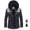 Men's Jackets Military Men Casual Flannel Jacket 100% Cotton Winter Thick Warm Shirts Plaid Fleece Camisa masculina Hooded Jackets M-3XL 230812