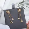 Stud Elegant 925 Silver Lucky Flower Boucles d'oreilles Flower Flower For Women's Fashion Brand Banquet de luxe Gift 230811