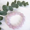 Strand Natural Stone Pink Quartz Crystal kralen Liefhebbers Vrouw Gift Sweet Reiki Healing Energy Bangles Girls Girls