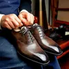 Отсуть обувь оксфордс обувь для мужчин Brown Black Business Lace-Up Pu Office Brogue Those обувь Zapatos de Vestir Hombre Mens Shoes 230811