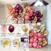 Other Event Party Supplies Rose Gold Balloon Garland White Ballon Arch Metal Chrome Balloons for Birthday Baby Shower Bridal Wedding Decoration 230812