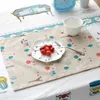 Tafelmatten 30x40 cm kinderen placemats mode katoenen linnen placemat warmte isolatie mat dinering cartoon fabric servet