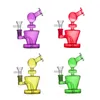 Günstigstes Bubbler Raucherwasserrohre14mm Femlae Gla Becher Bong Dab Rigs kleine Bubbler Shisa Öl Rig mit männlich gebogenen Glasölbrenner Rohrrohr Tabakschale