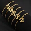 Mode Anklet Gold Color Capital Alphabet Armband för Women Girl Summer Charm Barefoot Leg Chain Foot Gift 21,8 cm lång 230719