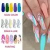 12pcs Spider Gel Tulling Glue Set - Semi-permanente Nail Art Liner Color Gel pour les artistes de ongles professionnels