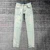 Designer Jeans Mens Purple Pants Ripped Straight Regular Tears Washed Old Long Hole 30-382aucblfi