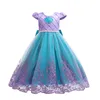 Girl's jurken Little Mermaid -jurk Cosplay Princess Halloween Kostuum jurk voor meisje kind carnaval verjaardagsfeestje kleding zomervestidos 230812
