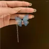 Choker -Simulation glänzender blauer Schmetterling Halskette für Frauen Mode unsichtbare Strasskette Hochzeitsfeier Schmuck 2023