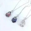 Necklace Earrings Set 2023 Fashion Red Purple Crystal CZ Zircon Party Jewelry Wedding Bride Dressing Banquet Formal