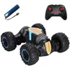 Transformation toys Robots 2.4G stunt twist RC car LED colorful intelligent eye light 4WD drift car off-road climbing radio control children's toys gift 230811