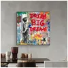 Gemälde Banksy Pop Street Art Dream Poster und Drucke abstrakte Tiere Graffiti Leinwand an der Wand Bild Home Decor Drop DHGBS DHGBS DHGBS