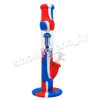 12.5inch Silicone Bongs Percolators Perc glass water pipes straight tube bong percolator tube Glass sets with Glass Bowl