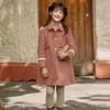 재킷 여자 아이 모직 코트 재킷 오버 코트 아름다운 따뜻한 따뜻한 겨울 면화 플러스 사이즈 어린이 옷 r230812
