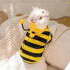 Hondenkleding huisdier kleding lente herfst gestreepte hoodie schattig patroon kleine kat trui kitten puppy pullover roman jurk poodle chihuahua
