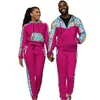 Roupas étnicas esportes de mulheres e calças masculinas Definir 2pcs casaco de casaco casal casal hodled fora de roupas africanas